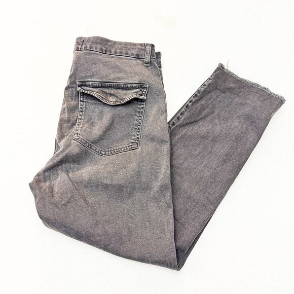 AMO Easy Army Trouser Washed Black Raw Hem Gray Denim Jeans Size 28 - Picture 9 of 9